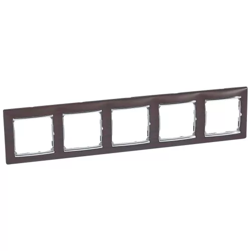 LEGRAND Valena Wenge dekor / Ezüst, 5-ös vízszintes keret