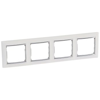   LEGRAND-770494 Valena Fehér / Ezüst, 4-es vízszintes keret