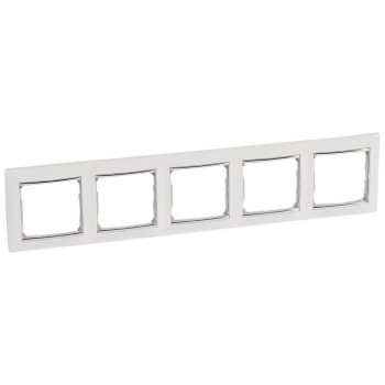   LEGRAND-770495 Valena Fehér / Ezüst, 5-ös vízszintes keret