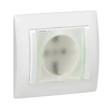   LEGRAND Galea Life 2P+F aljzat rugós csapófedéllel IP44, fehér
