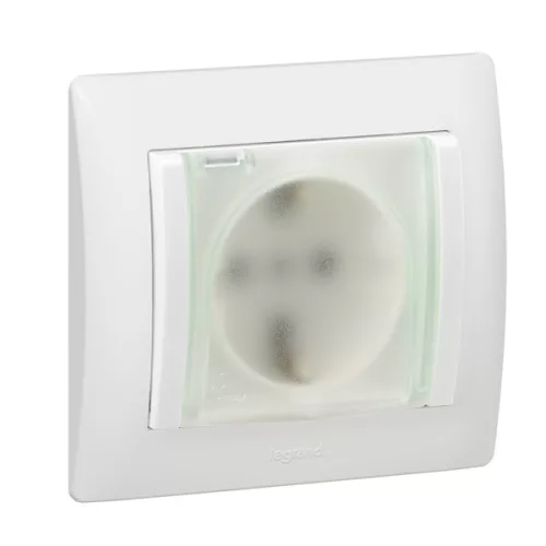 LEGRAND Galea Life 2P+F aljzat rugós csapófedéllel IP44, fehér