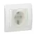 LEGRAND Galea Life 2P+F aljzat rugós csapófedéllel IP44, fehér