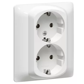   LEGRAND Galea Life 2x2P+F aljzat biztonsági zsaluval, csavaros, fehér