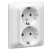 LEGRAND Galea Life 2x2P+F aljzat biztonsági zsaluval, csavaros, fehér