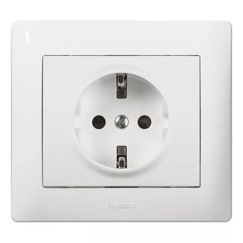 LEGRAND Galea Life 2P+F aljzat, rugós, fehér