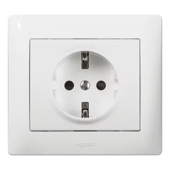   LEGRAND Galea Life 2P+F aljzat biztonsági zsaluval, rugós, fehér