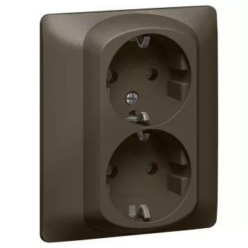   LEGRAND Galea Life 2x2P+F aljzat biztonsági zsaluval, csavaros, mélybronz