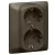 LEGRAND Galea Life 2x2P+F aljzat biztonsági zsaluval, csavaros, mélybronz