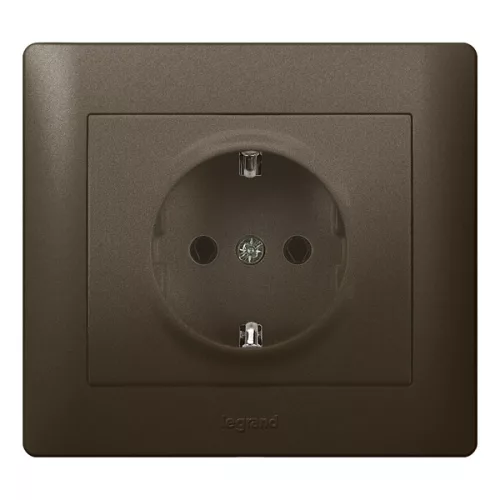 LEGRAND-771262 Galea Life 2P+F aljzat, rugós, mélybronz