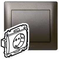 LEGRAND-771263 Galea Life 2P+F aljzat biztonsági zsaluval, rugós, mélybronz