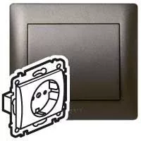 LEGRAND-771263 Galea Life 2P+F aljzat biztonsági zsaluval, rugós, mélybronz
