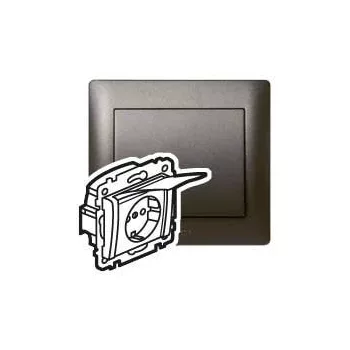   LEGRAND-771264 Galea Life 2P+F aljzat biztonsági zsaluval, csapófedéllel, mélybronz