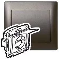 LEGRAND-771264 Galea Life 2P+F aljzat biztonsági zsaluval, csapófedéllel, mélybronz