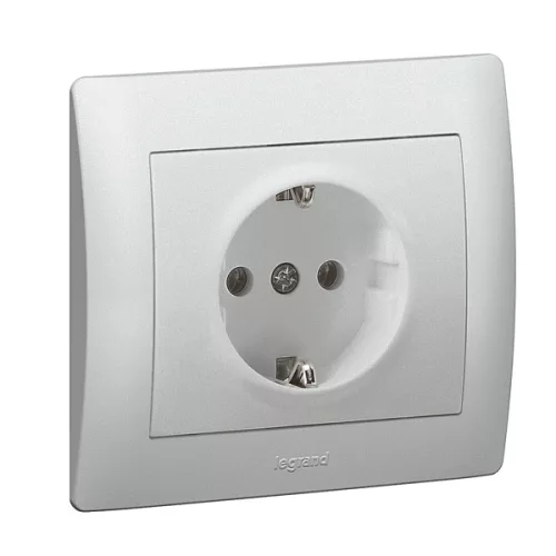 LEGRAND-771362 Galea Life 2P+F aljzat, rugós, alumínium