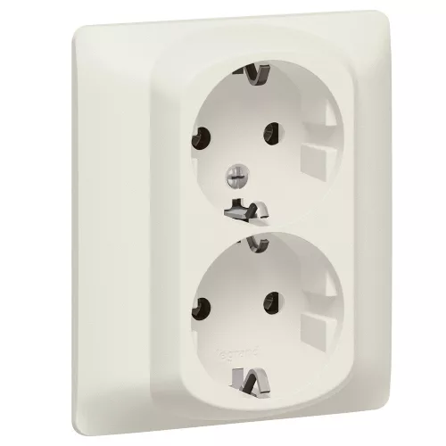 LEGRAND-771531 Galea Life 2x2P+F aljzat biztonsági zsaluval, csavaros, gyöngyház