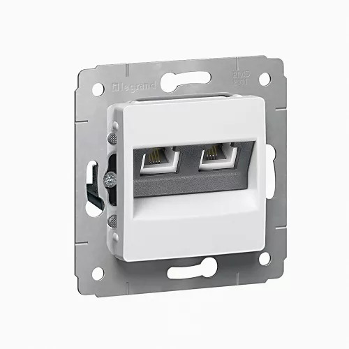 LEGRAND-773642 - Cariva LCS2 2xRJ45 Cat6 UTP aljzat keret nélkül fehér