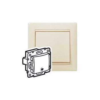   LEGRAND-774116 Valena egypólusú nyomó csengőjellel, 250V, elefántcsont