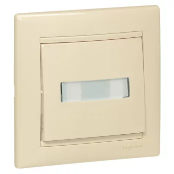   LEGRAND-774117 Valena egypólusú nyomó címketartóval, jelzőfénnyel, 12V, elefántcsont