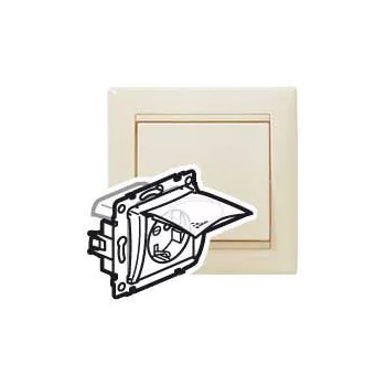   LEGRAND-774120 Valena IP44 2P+F csatlakozóaljzat csapófedéllel, elefántcsont