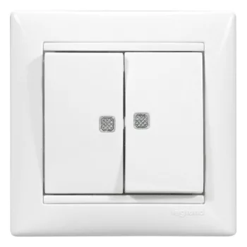   LEGRAND-774213 Valena csillárkapcsoló két ellenőrzőfénnyel, fehér