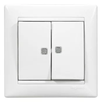   LEGRAND-774213 Valena csillárkapcsoló két ellenőrzőfénnyel, fehér