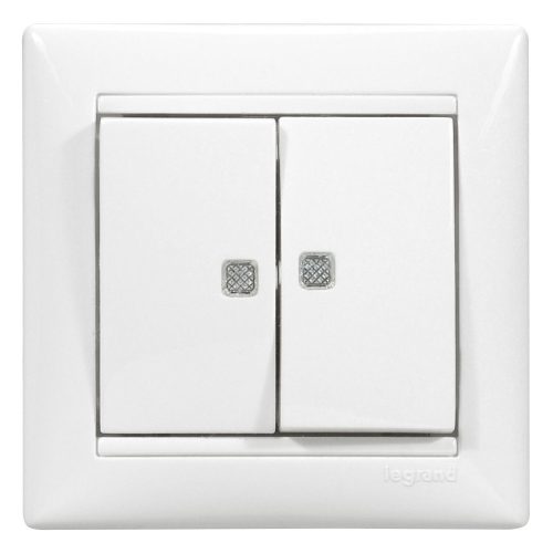 LEGRAND-774213 Valena csillárkapcsoló két ellenőrzőfénnyel, fehér