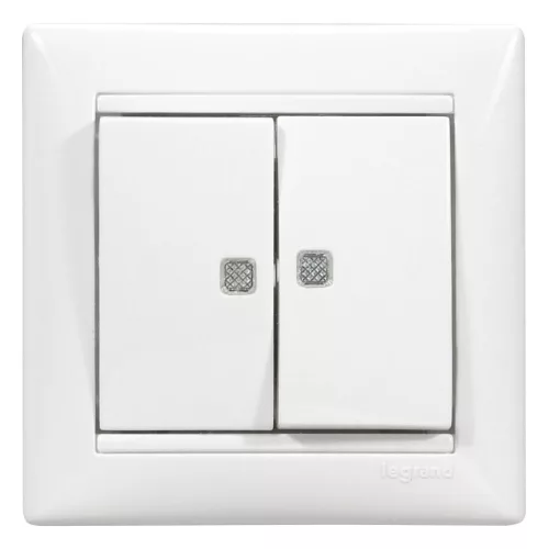 LEGRAND-774213 Valena csillárkapcsoló két ellenőrzőfénnyel, fehér