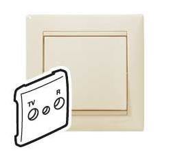 LEGRAND-774342 Valena TV-RD antenna-csatlakozóaljzat burkolat elefántcsont