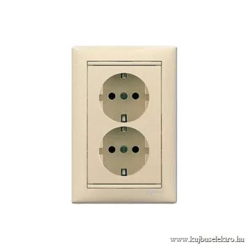 LEGRAND-774370 Valena 2x2P+F csatlakozóaljzat elefántcsont
