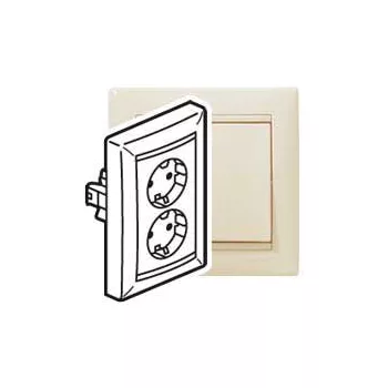 LEGRAND-774370 Valena 2x2P+F csatlakozóaljzat elefántcsont