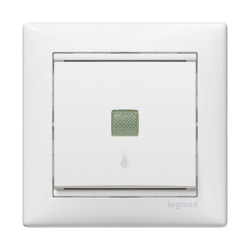 LEGRAND-774413 Valena egypólusú nyomó lámpajellel, jelzőfénnyel, fehér
