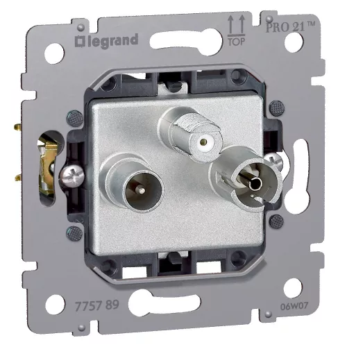 LEGRAND Galea Life TV-RD-SAT aljzat mechanizmus, végzáró, 1,5 dB