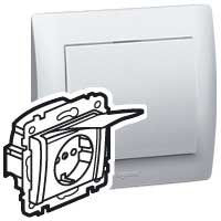 LEGRAND-775924 Galea Life 2P+F földelt csatlakzóaljzat csapófedéllel IP44 fehér