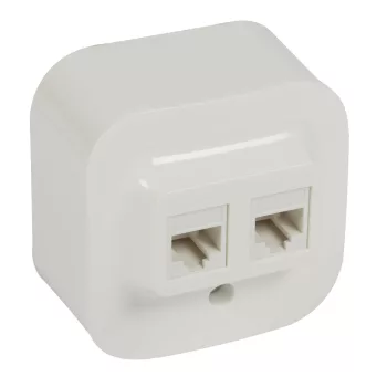   LEGRAND-782428 Forix IP20 falon kívüli 2x RJ45 Cat. 5e UTP informatikai csatlakozóaljzat fehér