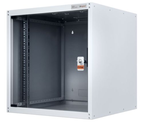 LEGRAND-EVO12U6060 LEGRAND fali rack szekrény, 19'' 12U SZÉL: 600 MÉLY: 600 MAG: 626 szürke egyrészes, üvegajtós készre szerelt MAX: 65 kg Evoline