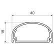 KOPOS ELEKTRO - LE 40 HD - Vezetékcsatorna Műa csatorna  40x20mm tetővel fehér 2m