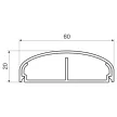 KOPOS ELEKTRO - LE 60 HD - Vezetékcsatorna Műa csatorna  60x20mm tetővel fehér 2m
