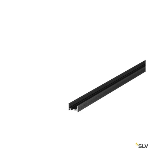 SCHRACK - GRAZIA 20 LED falon kívüli profil, lapos,barázdált,3m,fekete  - LI1000507-