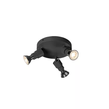   SCHRACK - PURI 2.0 Basic kerek 3 x max. 6W GU10 fekete Surface-mounted wall and ceiling light - LI1008237-