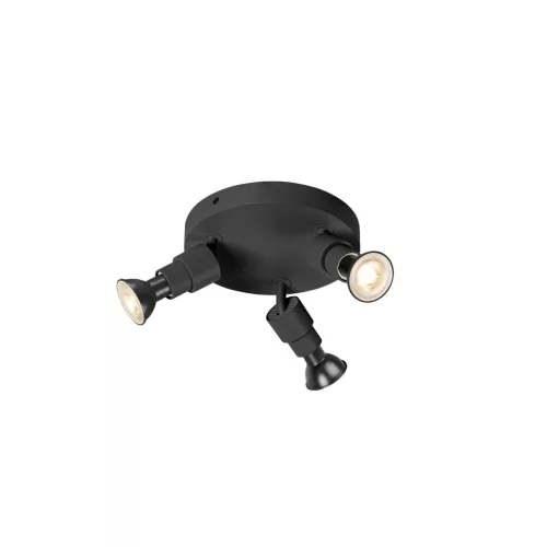SCHRACK - PURI 2.0 Basic kerek 3 x max. 6W GU10 fekete Surface-mounted wall and ceiling light - LI1008237-