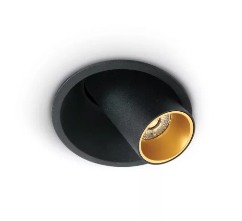 SCHRACK - Hamal LED 6,5W 550lm 930 IP20 700mA Dimm 36° fekete süllyesztett spot, forgatható, 700mA vezérlő nélkül - LID15445--