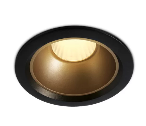 SCHRACK - Izar LED 20W 1600lm 830 IP20 220-240V 45° fekete süllyesztett spot, 500mA vezérlővel, fekete és sárgaréz reflektorral - LID15507--
