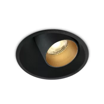   SCHRACK - Hamal LED 11W 820lm 930 IP20 220-240V 38° fekete süllyesztett spot, 250mA vezérlővel, fekete és sárgaréz reflektorral, forgatható és dönthető - LID15532--