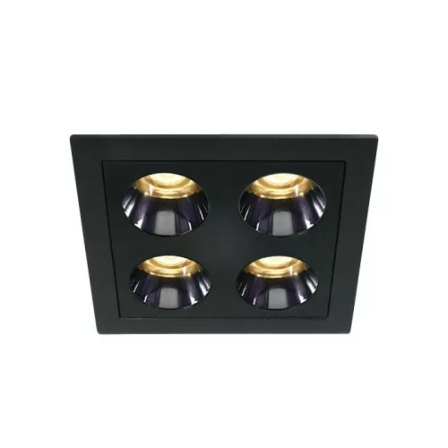 SCHRACK - Orion SQ LED 10W 700lm 930 IP20 220-240V 38° fekete káprázás-korlátozott, süllyesztett - LID17057--