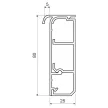 KOPOS ELEKTRO - LPK 80X25 HD - Padlószegély vezetékcsatorna komplett Műa csatorna padlószegély, 80x25mm szőnyegezhető