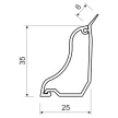 KOPOS ELEKTRO - LP 35 SD - Padlószegély vezetékcsatorna komplett Műa csatorna padlószegély 35x25mm világosbarna