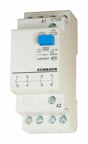 SCHRACK-LQ610230 Sorbaépíthető impulzuskapcsoló, 4z, 230VAC, 16A, 2KE