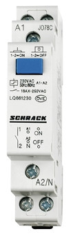 SCHRACK-LQ661230 Impulzuskapcsoló központi vezérlés, 1z, 230VAC, 16A, 1KE