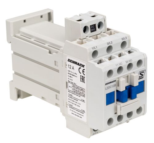 SCHRACK - LZDC12B5 Mágneskapcsoló 3p, CUBICO Classic, 5,5kW, 12A, 1z+1ny, 24VDC