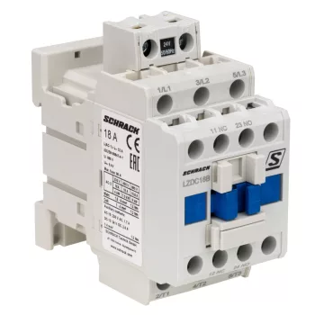   SCHRACK - Mágneskapcsoló 3p, CUBICO Classic, 7,5kW, 18A, 1z+1ny, 24VAC - LZDC18B0--